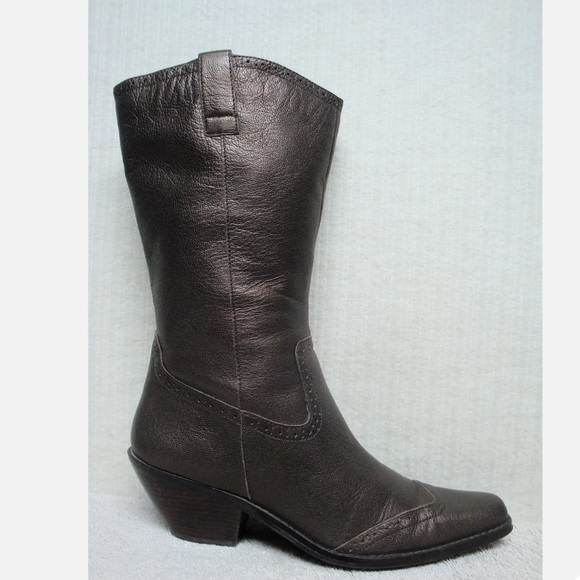 Cold Water Creek Bronze Leather Western Boots - Picture 2 of 7